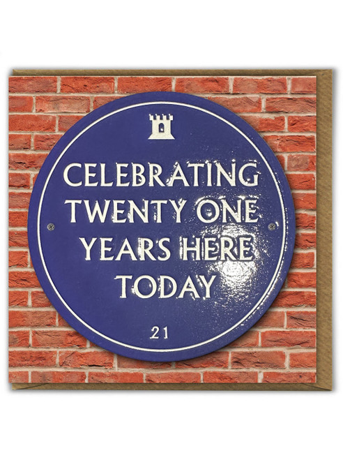 Funny (Embossed) 21st Birthday Card - Celebrating 21 Years