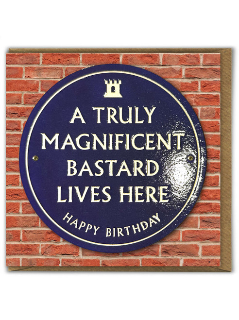 Rude (Embossed) Birthday Card - Magnificent Bastard By Brainbox Candy