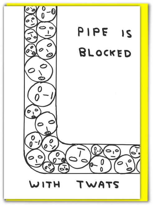 Rude David Shrigley Twat Pipe Birthday Card