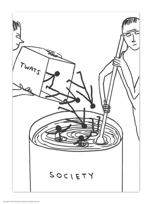 Twats In Society David Shrigley Postcard