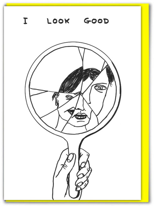 Funny Broken Mirror Birthday Card By David Shrigley