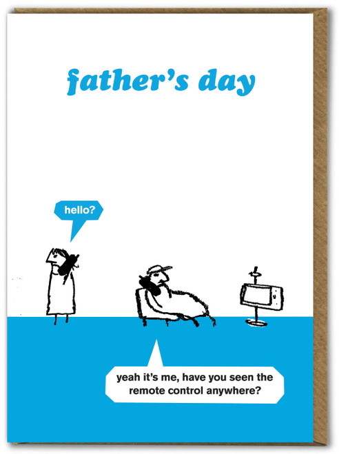 Funny Father’s Day Card Remote Control By Modern Toss