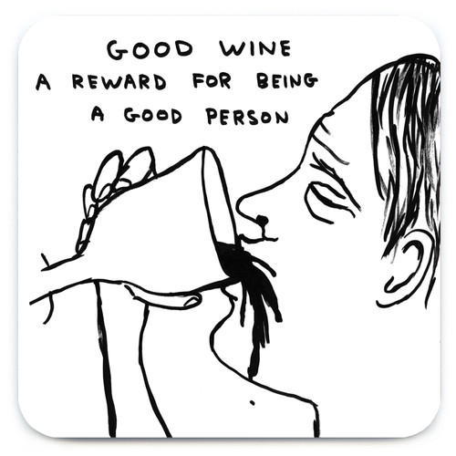 Funny Coaster - Good Wine By David Shrigley