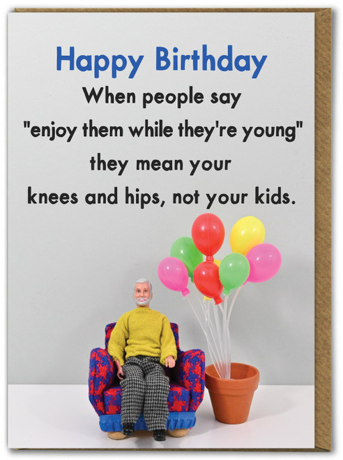 Funny Birthday Card knees By Bold & Bright