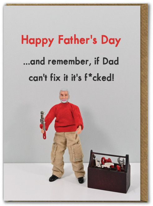 Funny Father’s Day Card Father fix By Bold & Bright