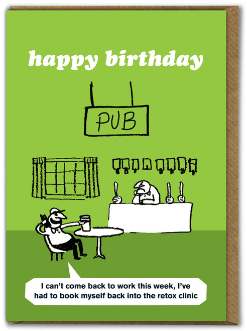 Funny Birthday Card Retox Clinic By Modern Toss