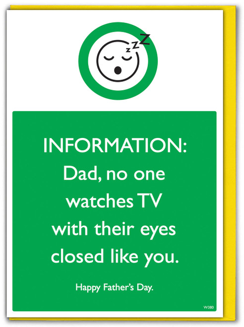 Funny Father’s Day Card Watch TV