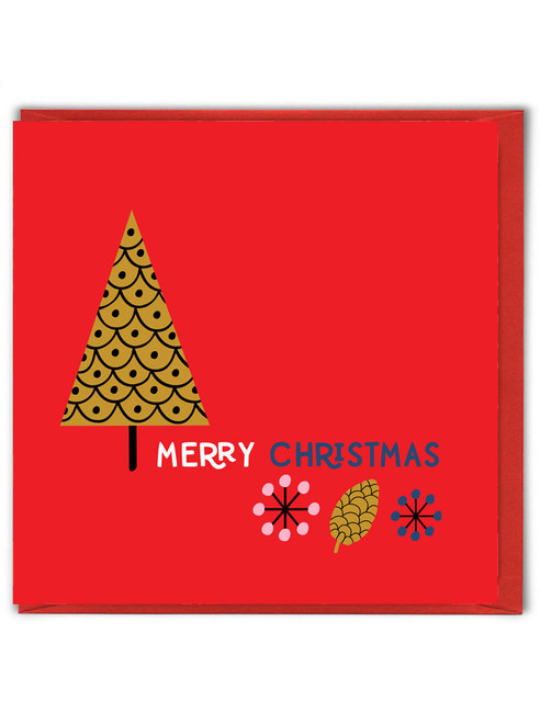 Lovely Christmas Card Merry Christmas Red Tree