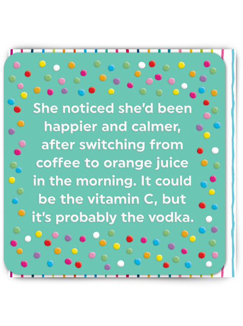 Funny Embossed Mother’s Day | Birthday Card Switching To Orange Juice