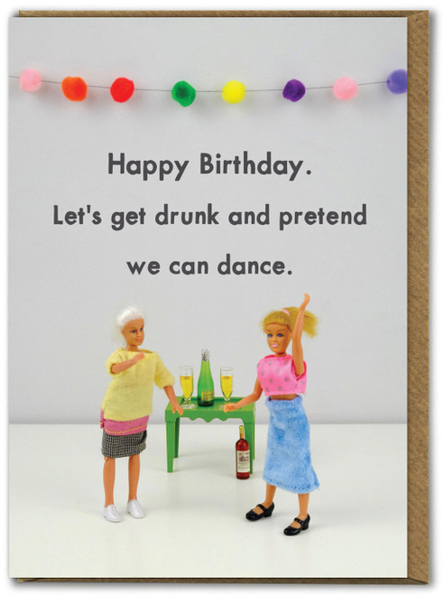 Funny Birthday Card Drunk Dance By Bold & Bright