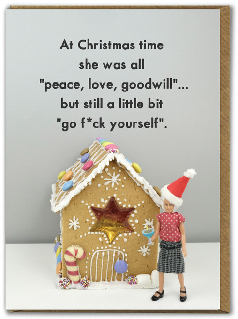 Rude Christmas Card Peace And Love By Bold & Bright