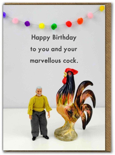 Rude Birthday Card Marvellous Cock By Bold & Bright