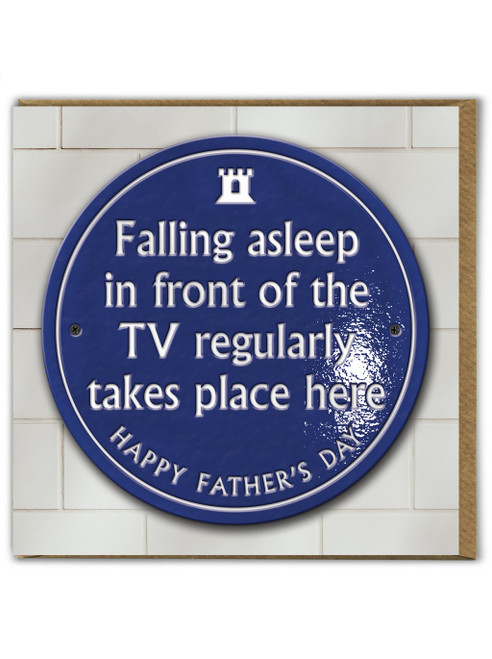 Funny (Embossed) Father's Day Card Falling Asleep