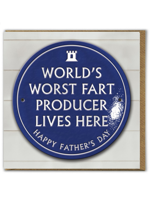 Funny (Embossed) Father's Day Card Worst Fart Producer