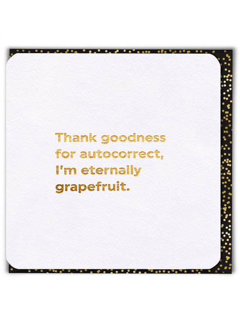 Funny Birthday Card (Gold Foiled) Autocorrect