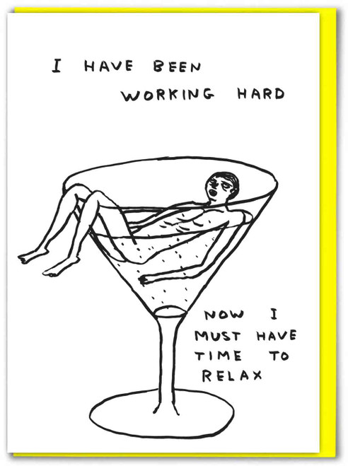 Funny Time To Relax Birthday Card By David Shrigley
