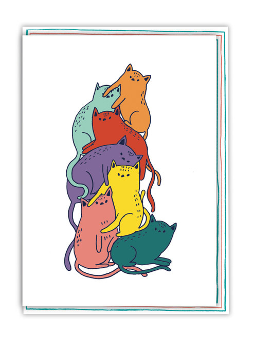 Funny Cat Pile Birthday Card By Majasbok