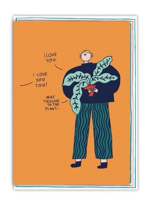 Funny Was Talking To The Plant Birthday Card By Majasbok