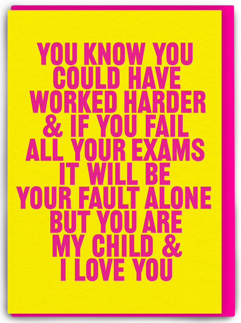 Funny Exams Good Luck Card By Real Hackney Dave