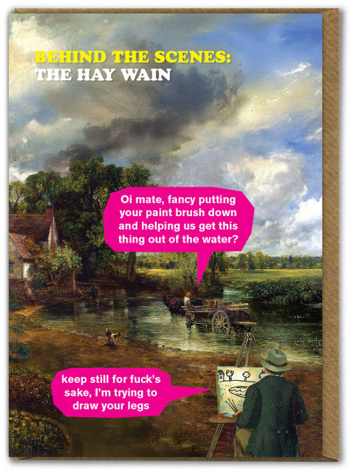 Rude Birthday Card Hay Wain By Modern Toss