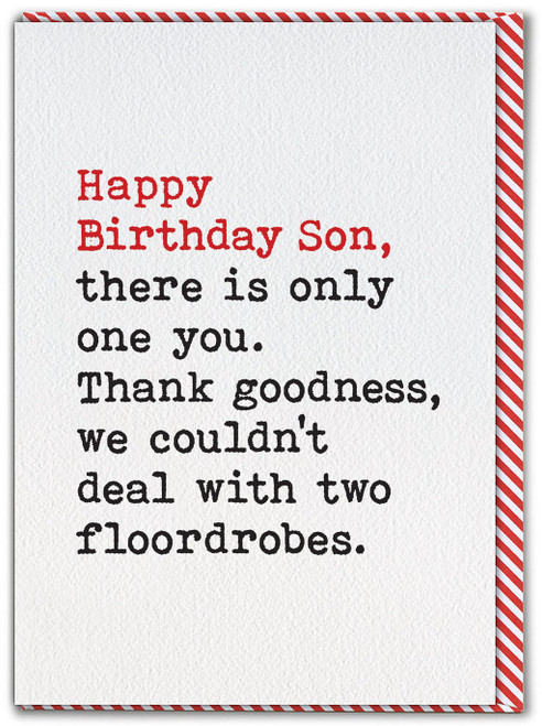 Funny Son Floordrobe Birthday Card