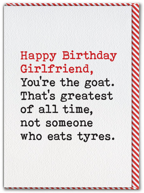 Funny Girlfriend Goat Birthday Card