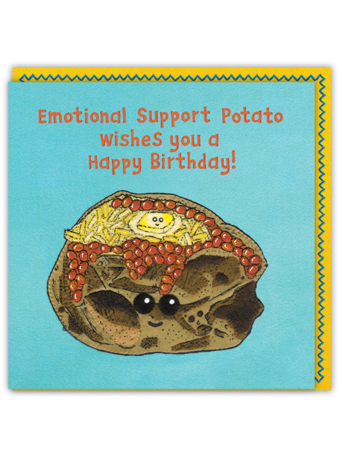 Funny (Embossed) Birthday Card - Emotional Support Potato By Sew Your Soul