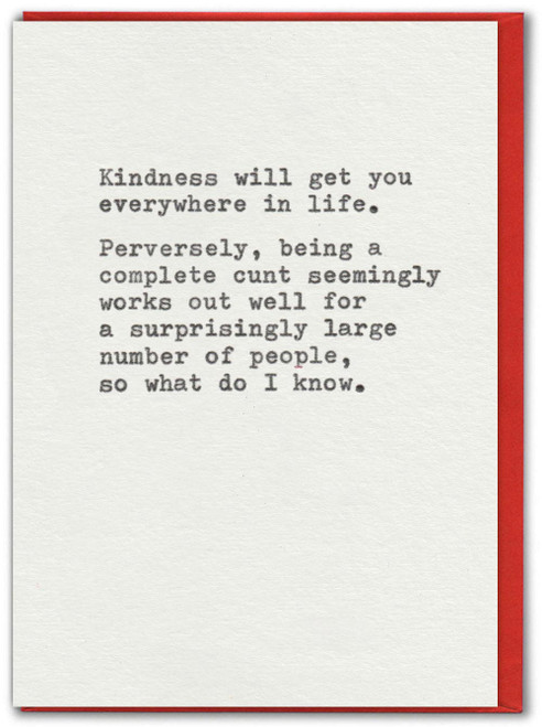 Funny Birthday Card - Kindness By Hayden Kays
