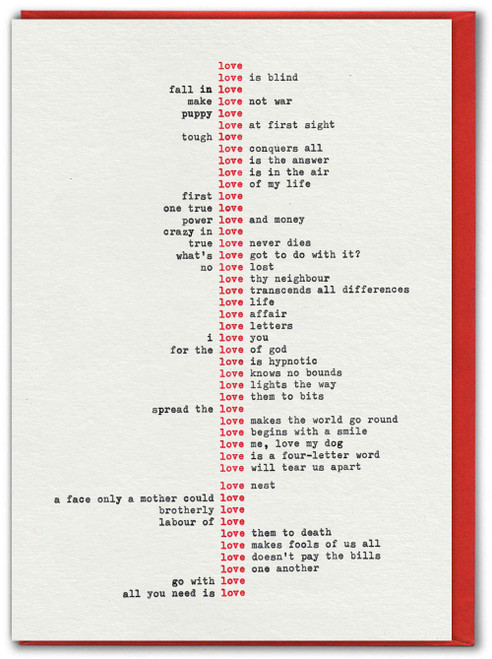 Funny Valentines Card - Love Type By Hayden Kays