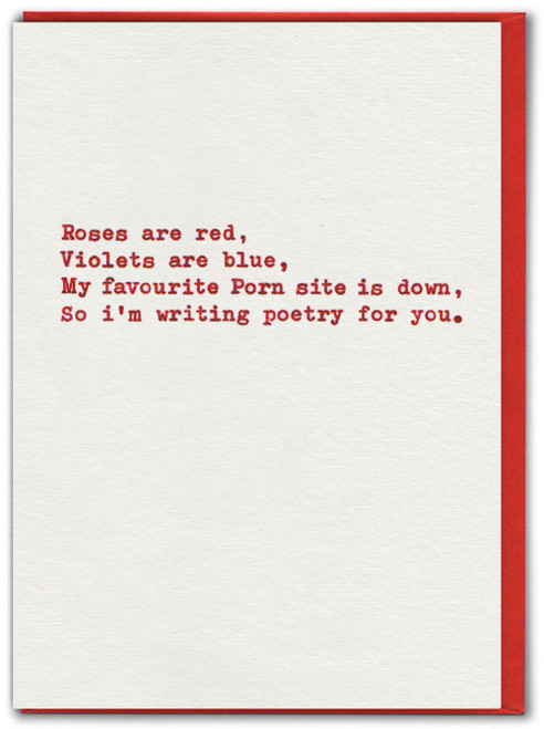 Funny Valentines Card - Roses Are Red By Hayden Kays