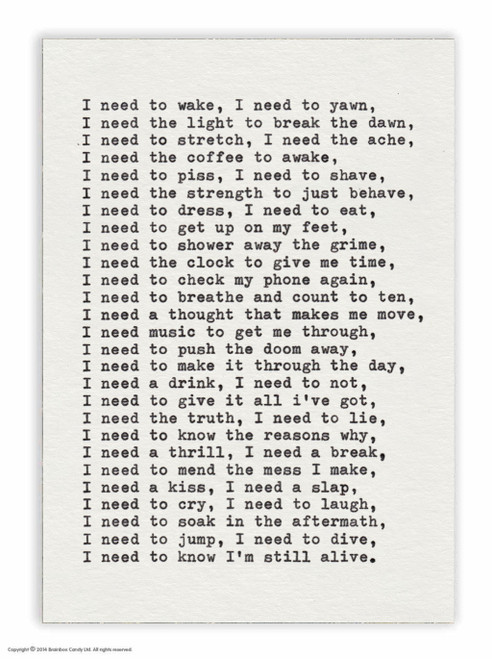 I Need To Wake Hayden Kays Postcard