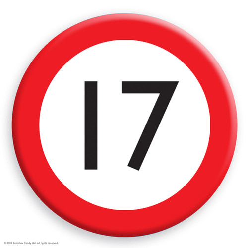 Funny Age Badge 17 Warning