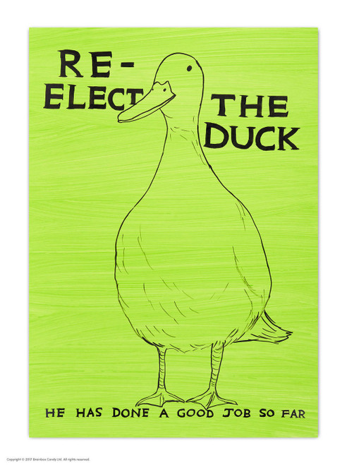Re-elect the Duck David Shrigley Postcard