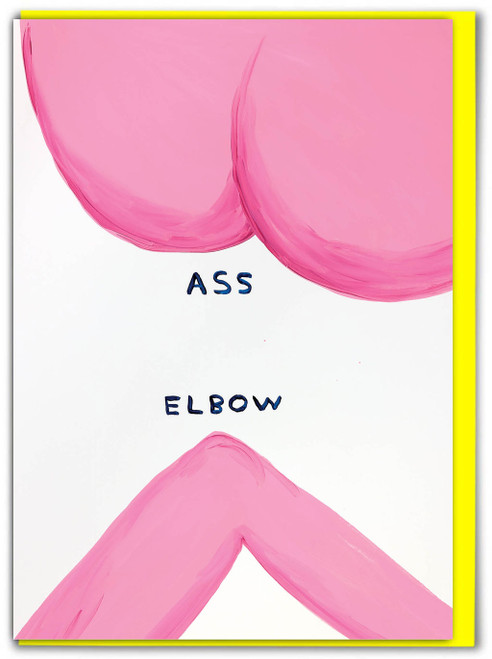 Funny Ass Elbow Birthday Card By David Shrigley