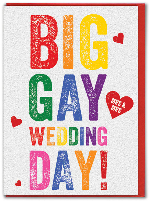 Funny Wedding Day Card Big Gay Wedding Mrs & Mrs