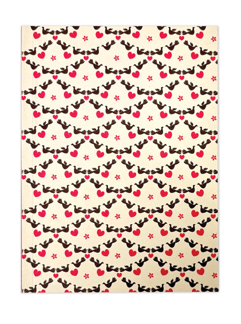 Cute Hearts & Doves A6 Notebook By Rosehip