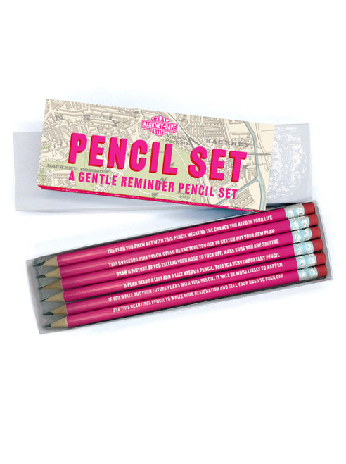 Rude Pencils (Set 1) - 6 Pencils (Gift Boxed) By Real Hackney Dave