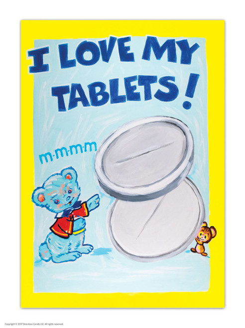 Funny Postcard Love My Tablets By Magda Archer