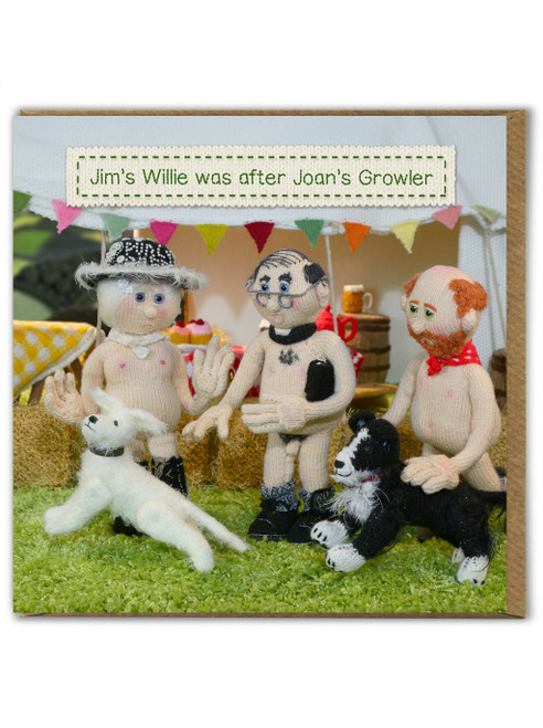 Rude Birthday Card Willie After Growler By Nudinits