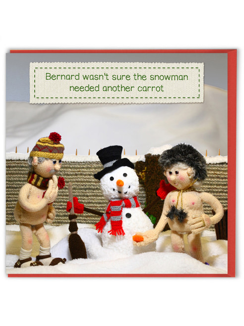 Rude Christmas Card Snowmans Carrot By Nudinits