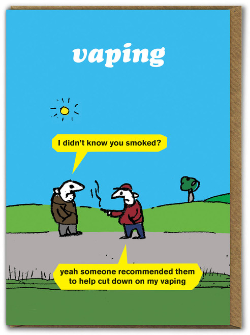 Funny Birthday Card Vaping By Modern Toss