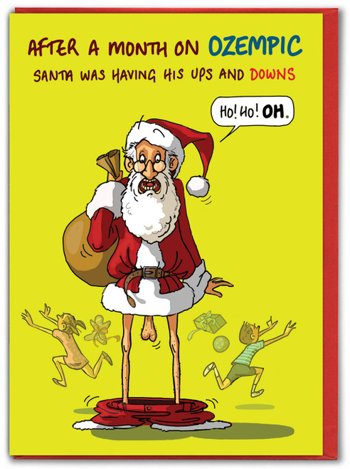 Funny Christmas Card Ozempic Santa By Bryony Walters