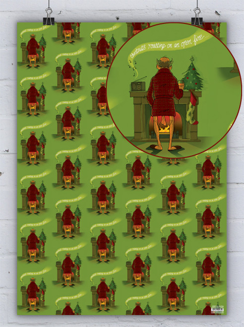Rude Gift Wrap - Chestnuts Roasting Christmas Wrapping Paper By Bryony Walters