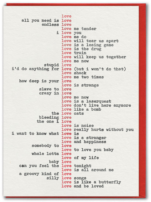 Funny Valentines Card - All You Need Is Love Type By Hayden Kays