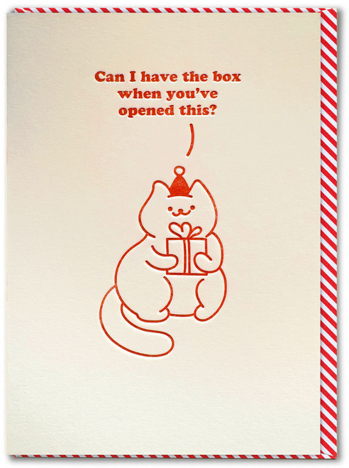 Funny Christmas Card Cat Box By Brainbox Candy