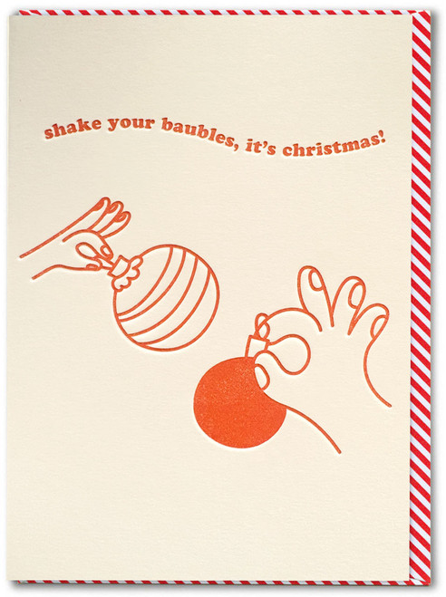 Funny Christmas Card Shake Your Baubles By Brainbox Candy