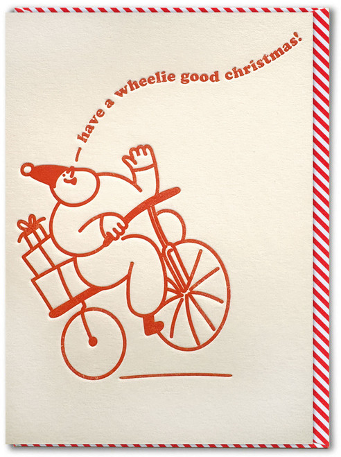 Funny Christmas Card Wheelie Good By Brainbox Candy