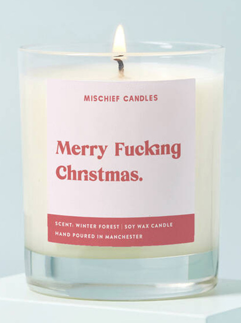 Rude Cheeky Gift - Merry Fucking Christmas Candle By Mischief Candles