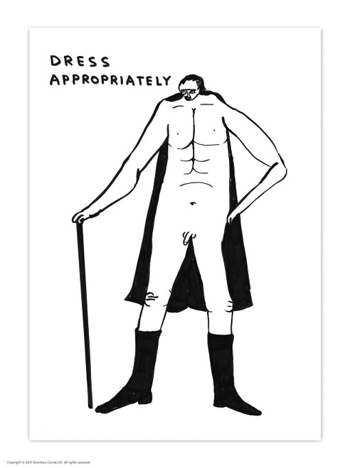 Rude Dress Appropriately Postcard By David Shrigley