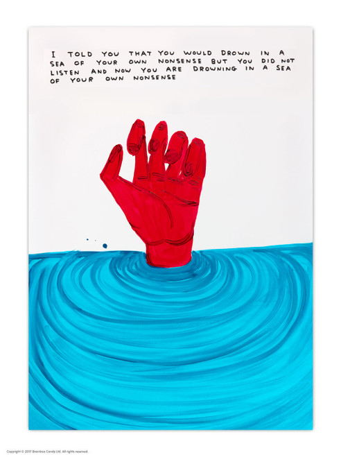 Funny Drowning In Nonsense Postcard By David Shrigley